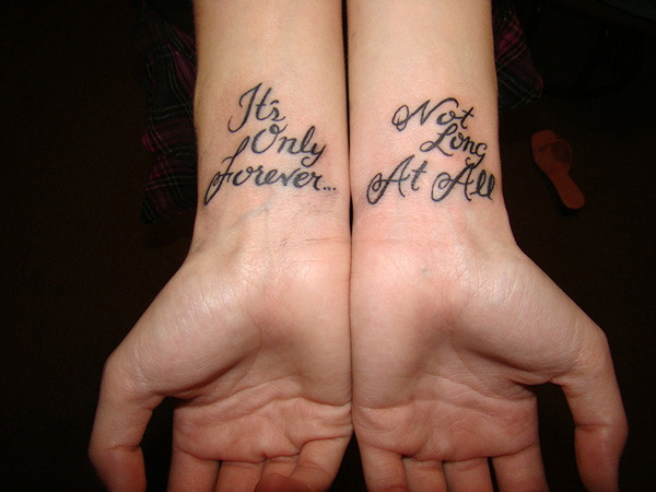 Love Quote Tattoos For Couples
 25 Glorious Love Tattoo Quotes SloDive