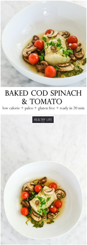 Low Calorie Spinach Recipes
 Baked Cod Spinach Tomato Packets paleo gluten free