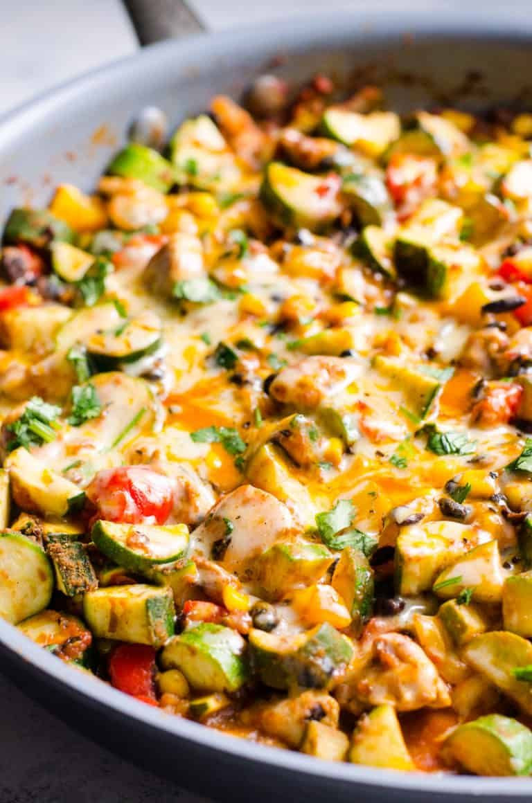Low Carb Zucchini Recipes
 Low carb chicken and zucchini recipe cooked in one skillet