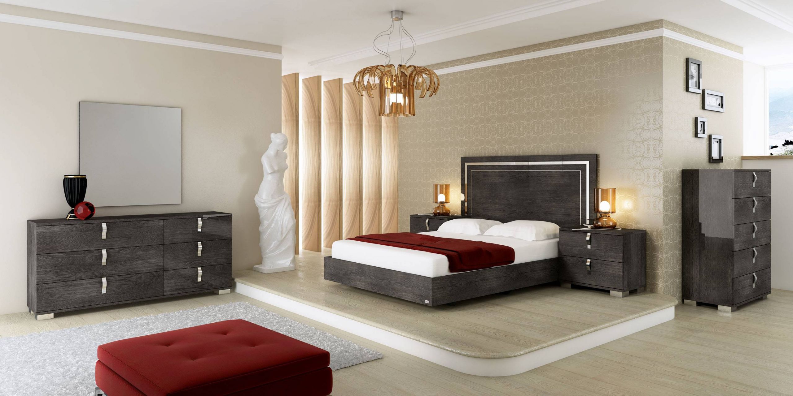 Luxurious Master Bedroom Furniture
 Made in Italy Wood Luxury Elite Bedroom Furniture with