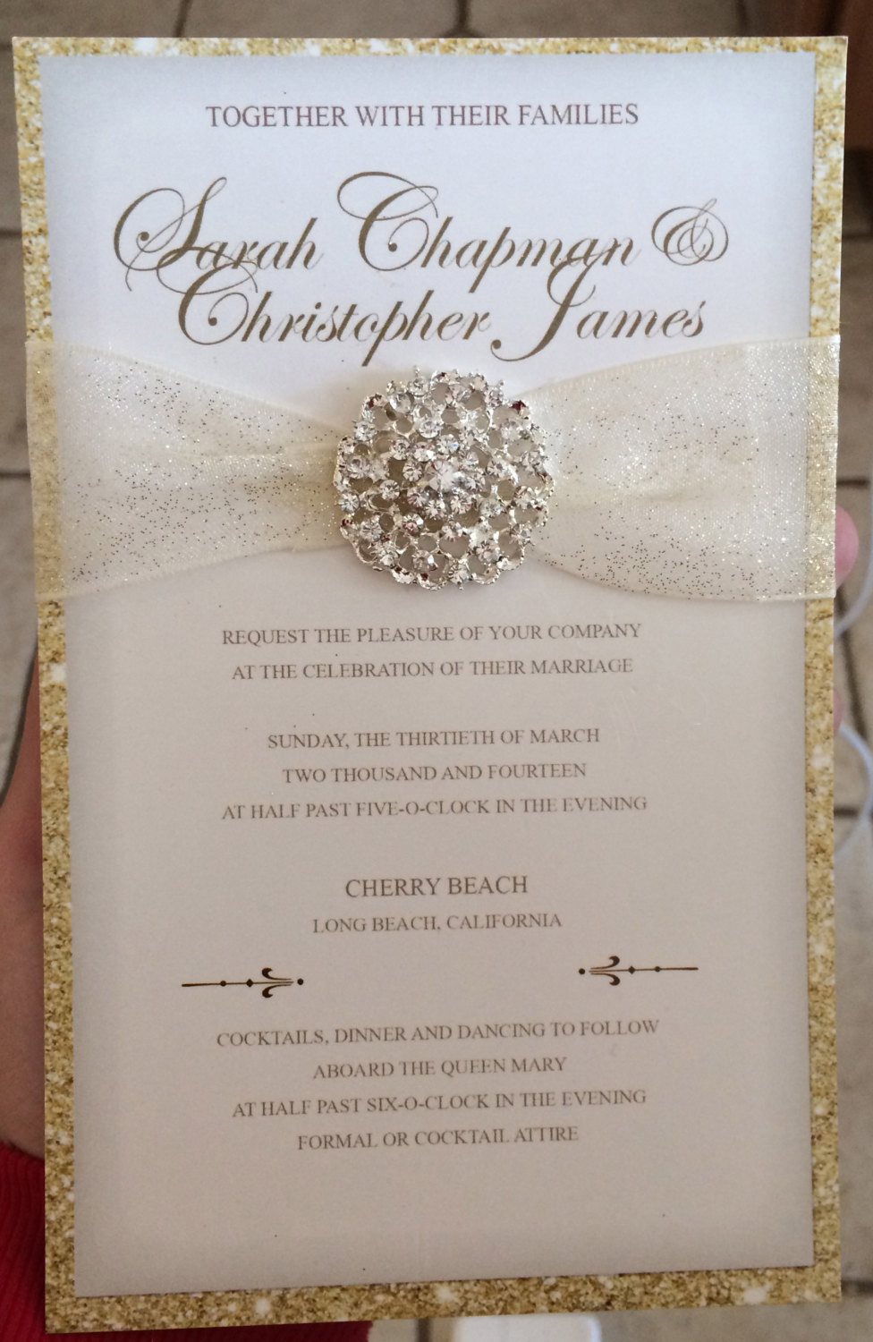 Luxury Wedding Invitations
 Luxurious Gold Glitter Wedding Invitation by