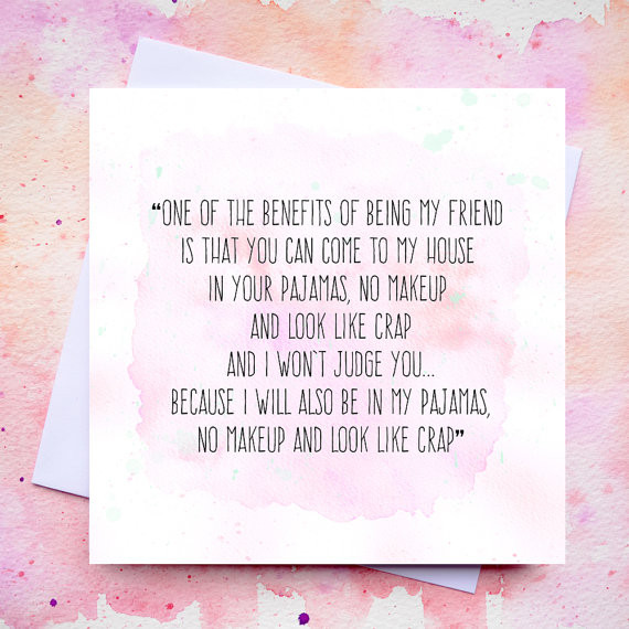 Making Friendship Quotes
 Funny Friendship Quote Card Best Friends No Makeup Blank