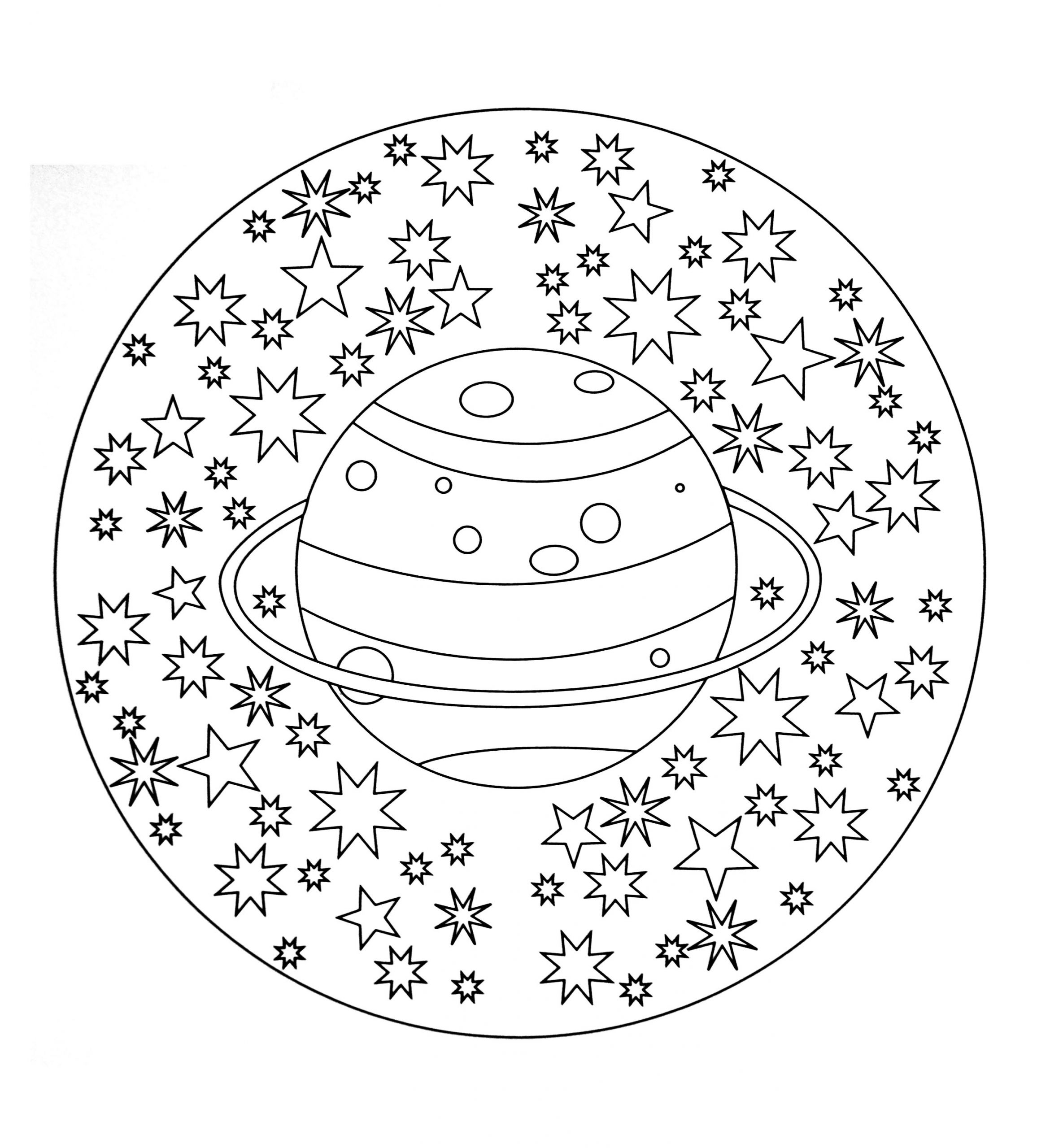 Mandala Coloring Books For Kids
 Free mandala to color planet stars M&alas Adult