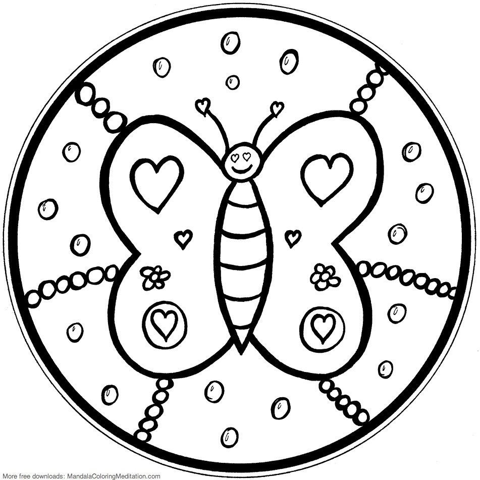 Mandala Coloring Books For Kids
 Printable children coloring page butterfly mandala