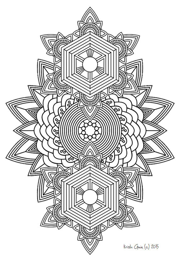 Mandala Coloring Books For Kids
 Mandala Adult Coloring Page from Zen Out Vol 1