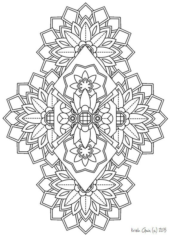 Mandala Coloring Sheets For Kids
 Printable Intricate Mandala Coloring Pages by KrishTheBrand