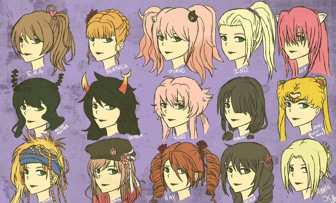 Manga Hairstyles Female
 Female Anime Hairstyles by Kaniac101 on DeviantArt