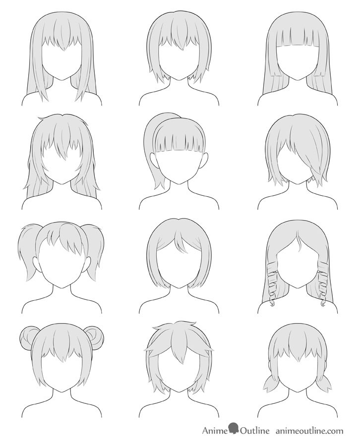 Manga Hairstyles Female
 How to Draw Anime and Manga Hair Female AnimeOutline