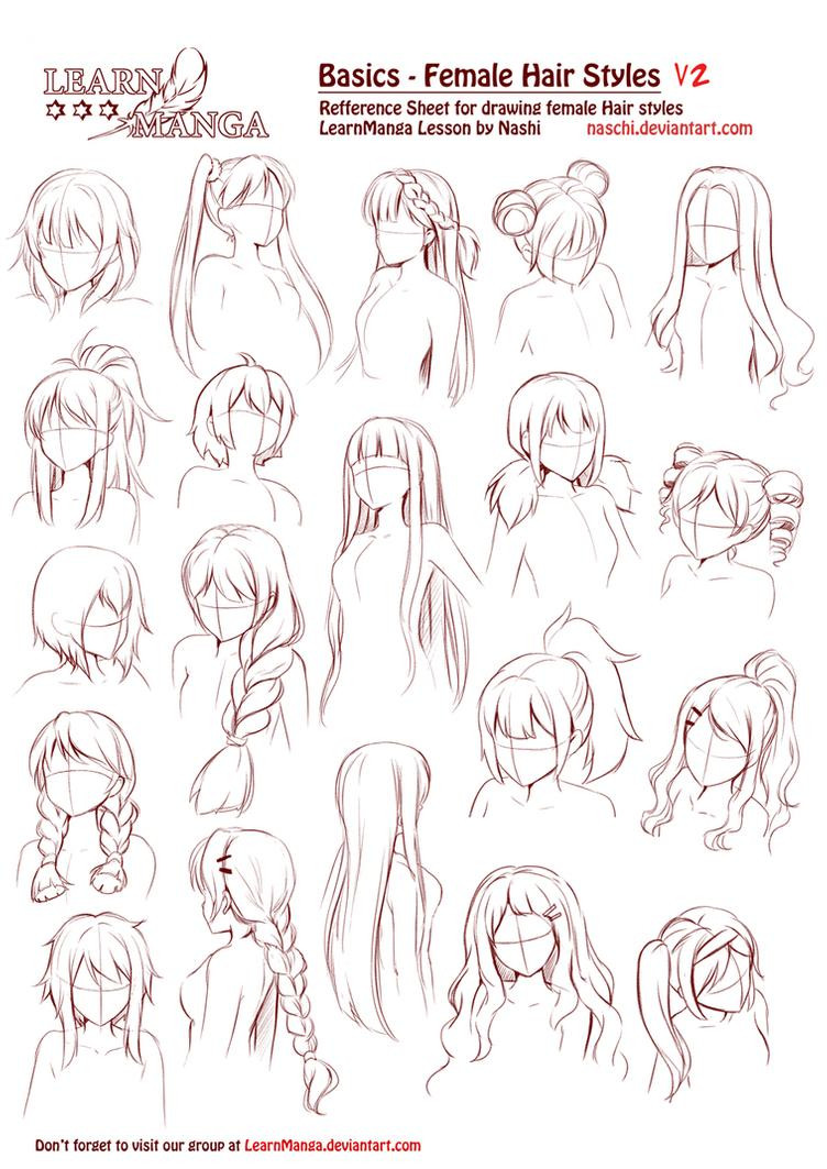 Manga Hairstyles Female
 Learn Manga Basics Female Hair styles V2 by Naschi on