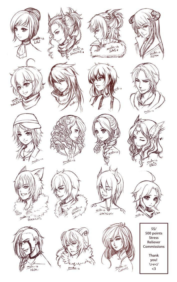 Manga Hairstyles Female
 Inspiration Hair & Expressions Manga Art Drawing