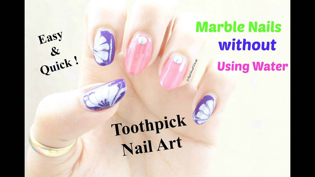 Marble Nail Art Without Water
 Water Marble Nails Art Design without using water