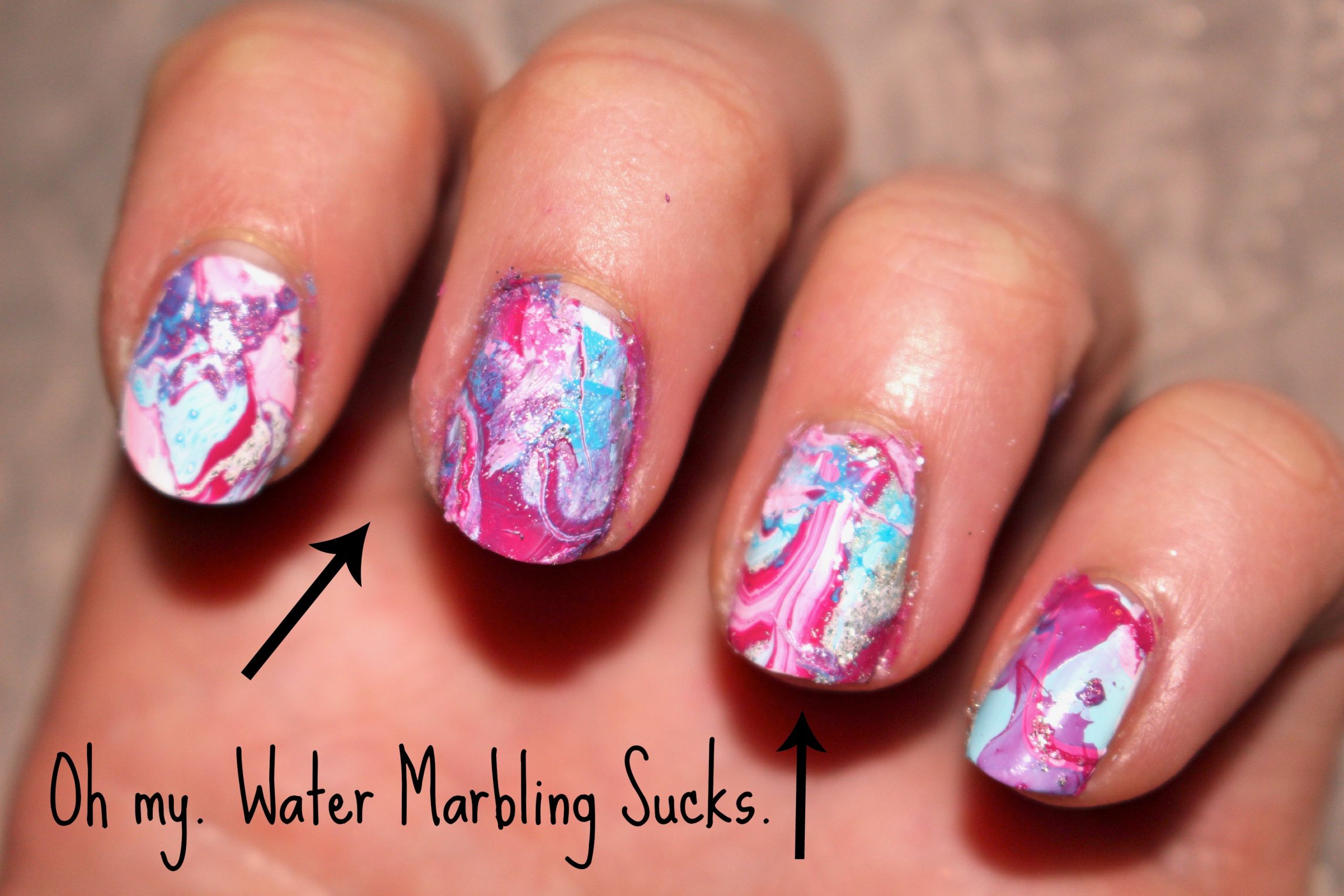 Marble Nail Art Without Water
 Leanne Marie Nails No water No mess Marble Nail art
