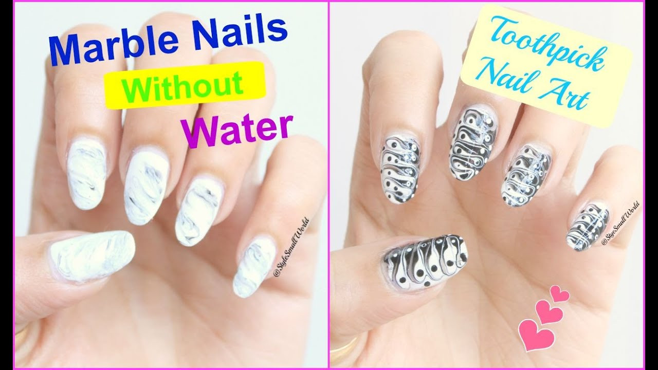Marble Nail Art Without Water
 2 Marble Nail Art Design without using water