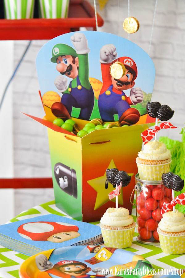 Mario Birthday Decorations
 Kara s Party Ideas Super Mario Bros Themed Birthday Party