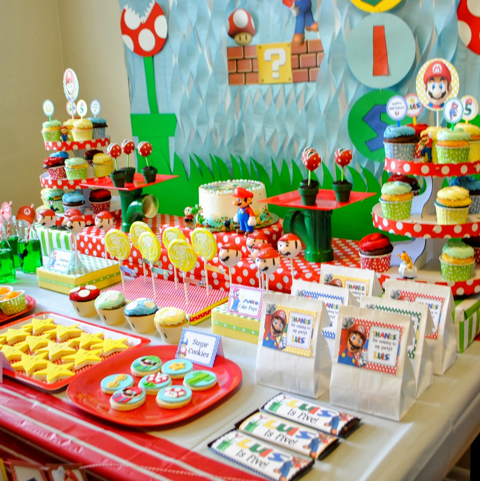 Mario Birthday Decorations
 Karo s Fun Land Super Mario Fifth Birthday Party