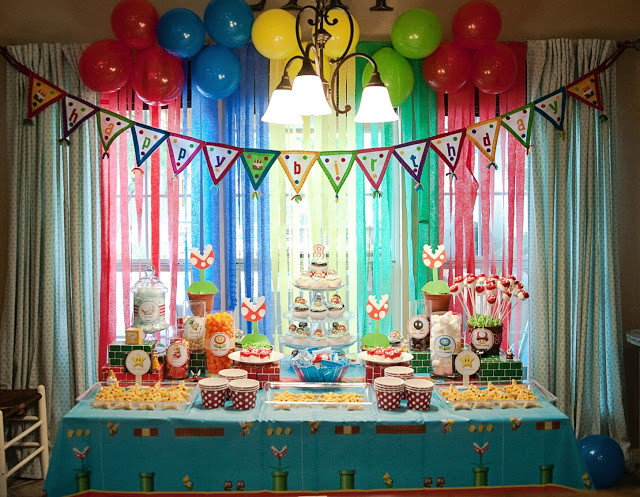 Mario Birthday Decorations
 Pearls Handcuffs and Happy Hour Super Mario Bros