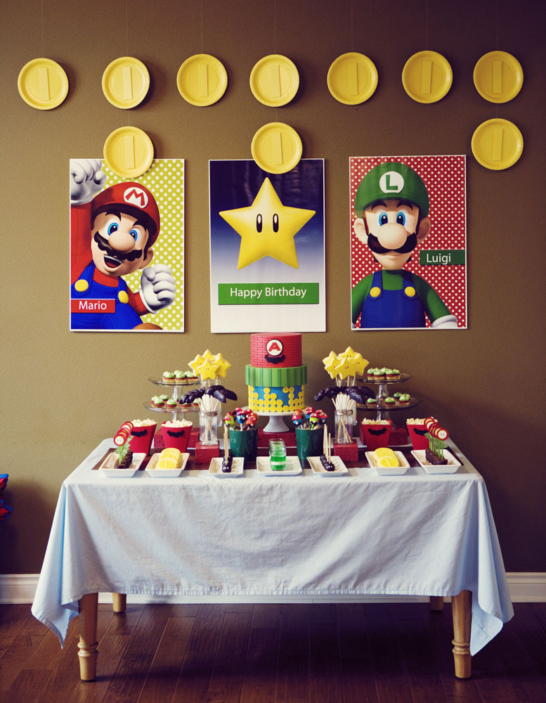 Mario Birthday Decorations
 Mario Bros Party Cake Paper Party