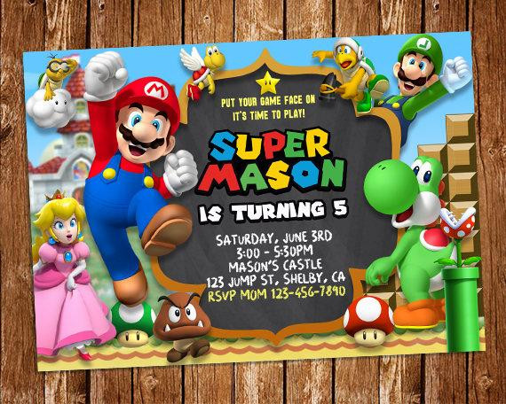 Mario Birthday Invitations
 Super Mario Invitation