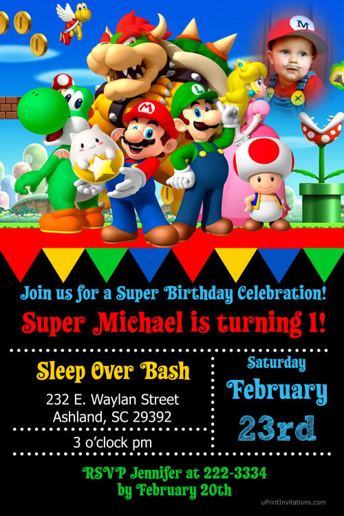 Mario Birthday Invitations
 Mario Birthday Invitations Download JPG NOW