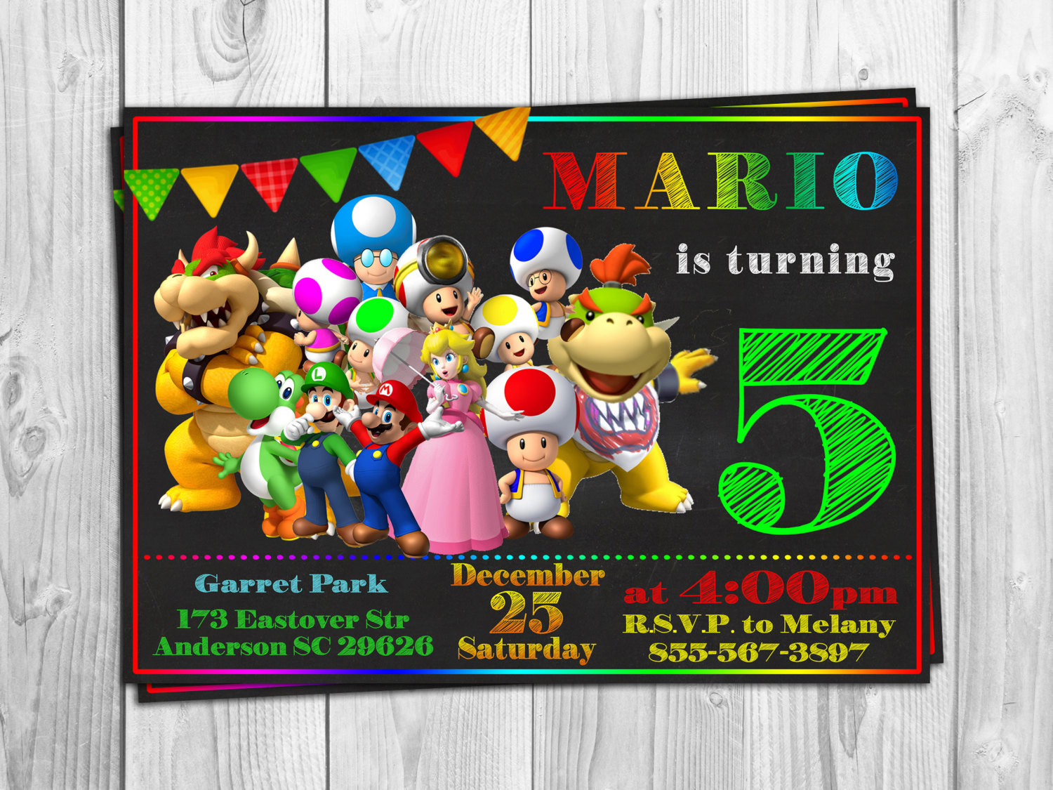 Mario Birthday Invitations
 Super Mario Run Digital Birthday Invitations Personalized