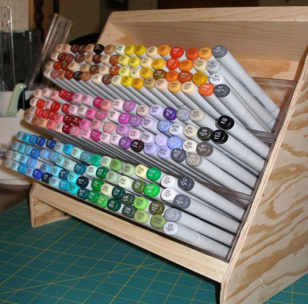 Marker Organizer DIY
 Copic Marker Storage by ahlers5 Cards and Paper Crafts