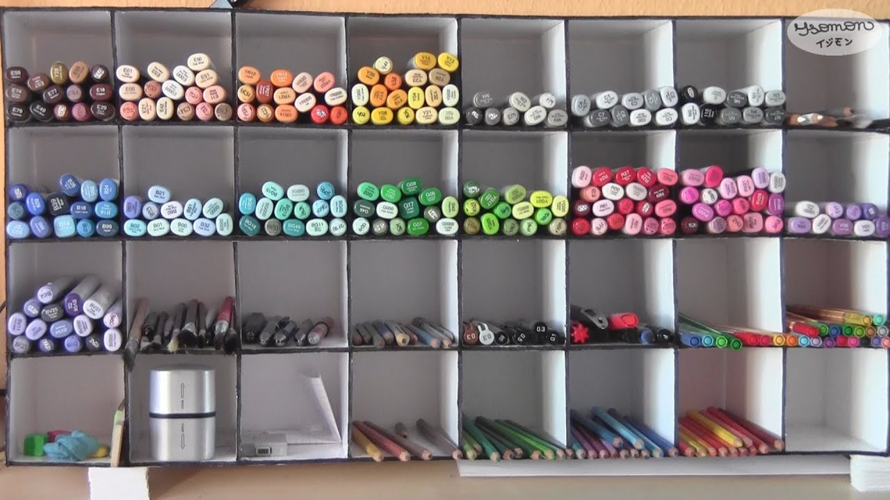 Marker Organizer DIY
 How to Build Your Own Copic Shelf DIY "The In plete