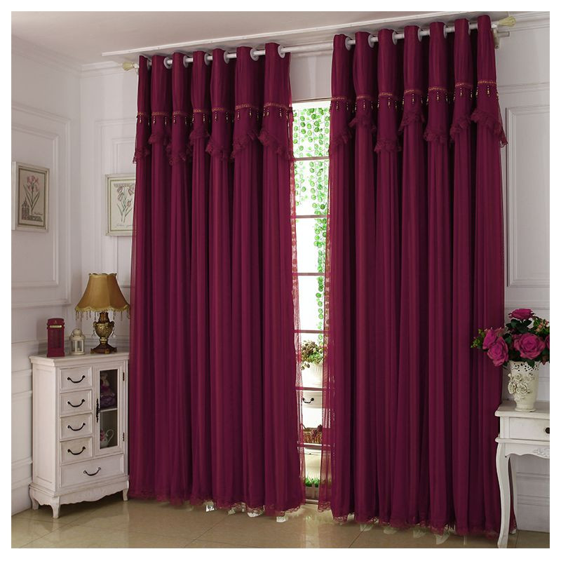 Maroon Curtains For Living Room
 Wine Color Maroon Curtains Lace Sheer Blackout