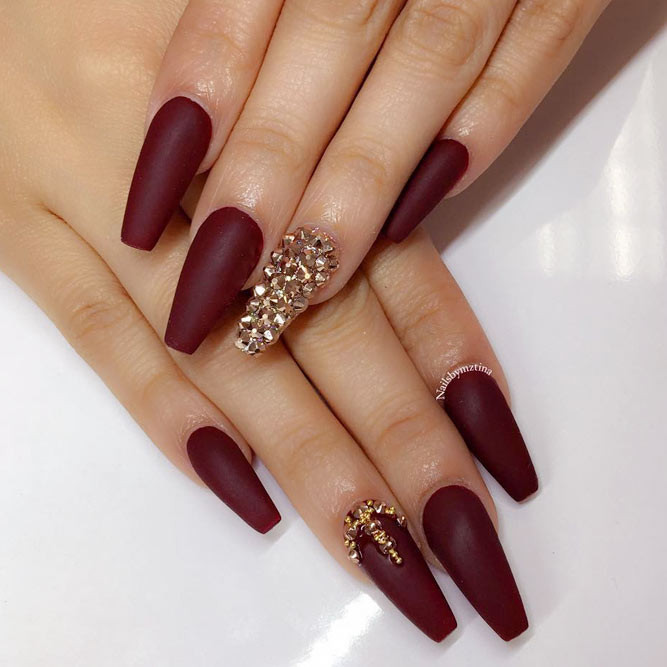 Maroon Nail Designs
 Maroon Nails Will Make A Queen Out You