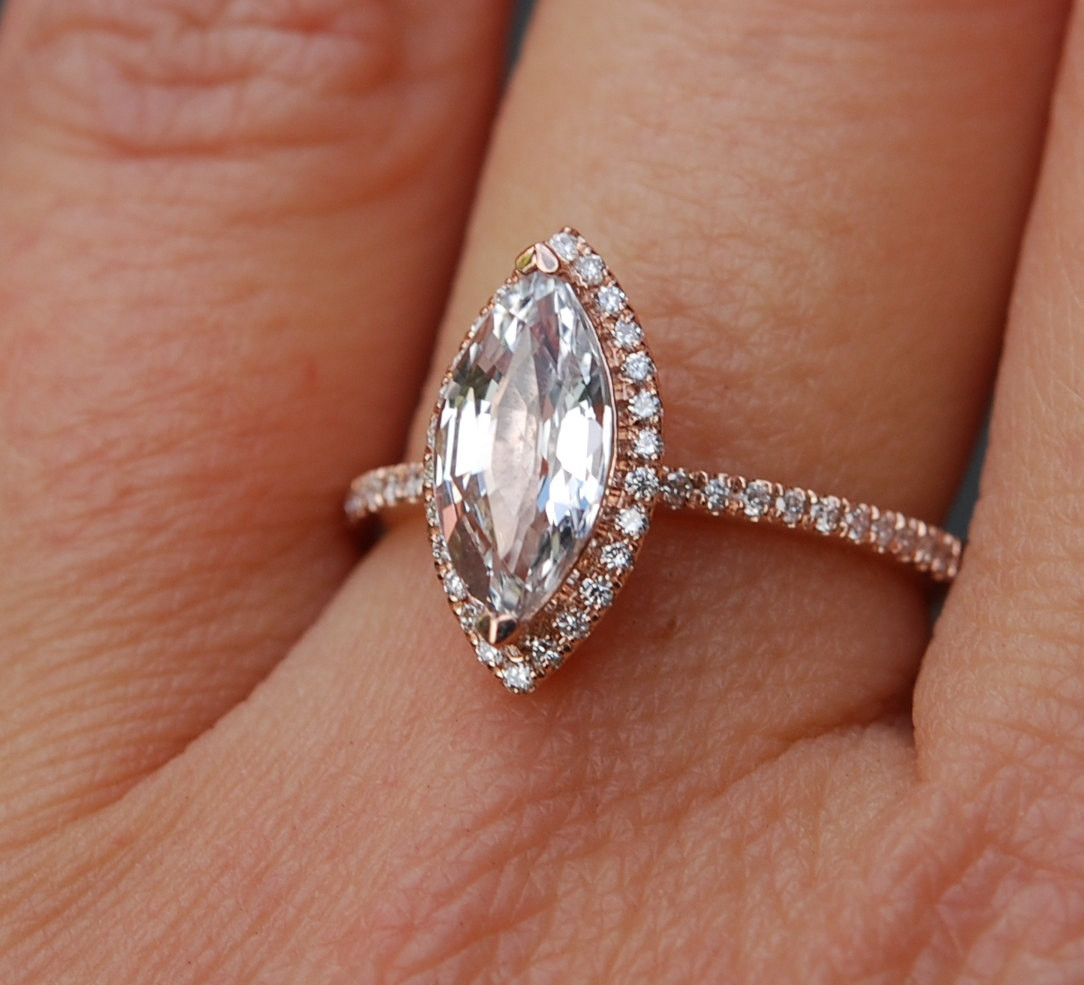 Marquise Diamond Rings
 Marquise engagement ring Rose gold diamond ring engagement