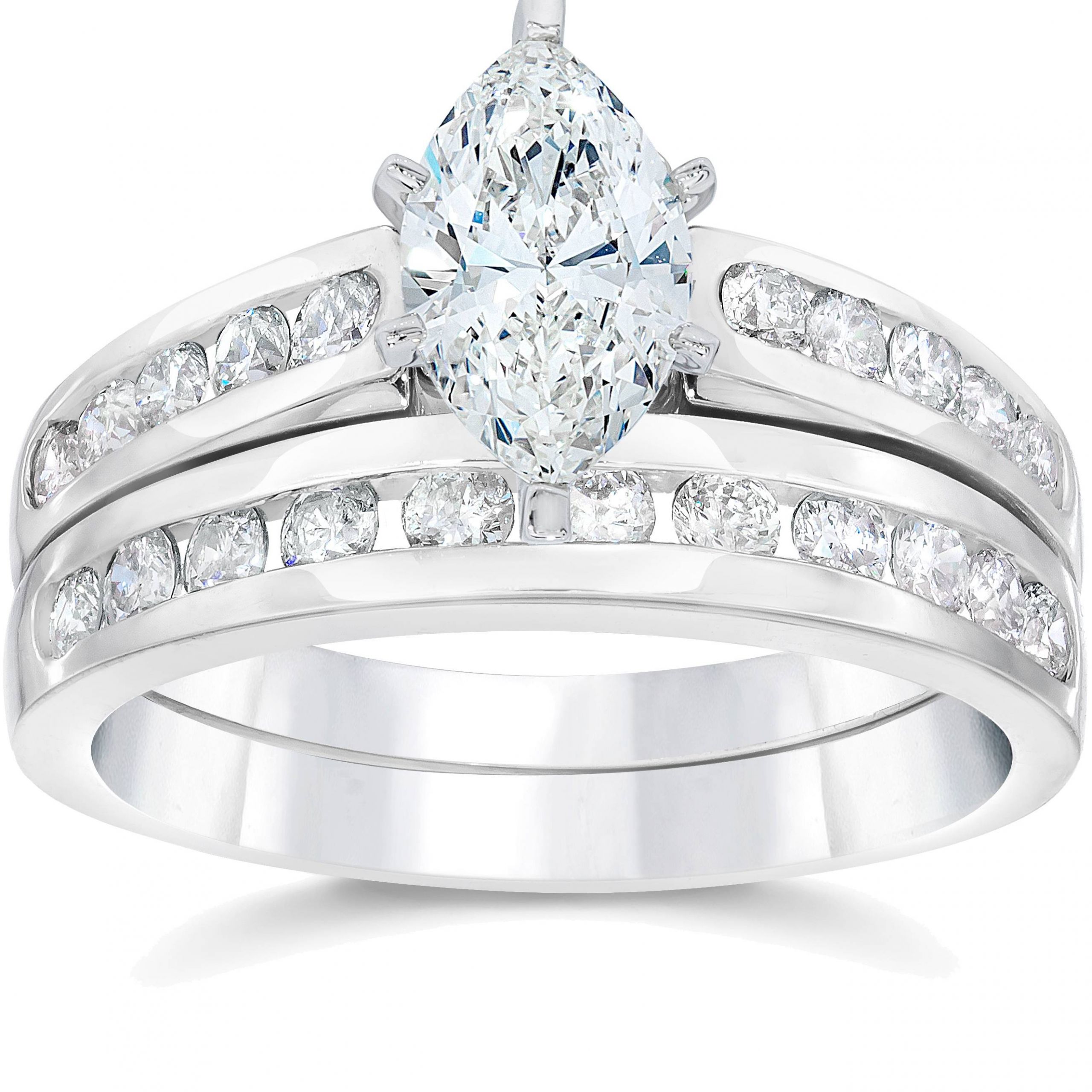 Marquise Diamond Rings
 2 Carat Marquise Enhanced Diamond Engagement Wedding Ring