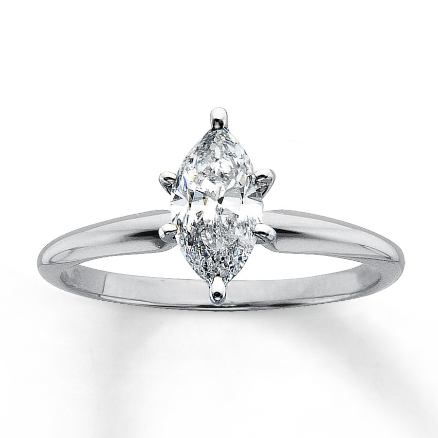 Marquise Diamond Rings
 Diamond Solitaire Ring 1 carat Marquise 14K White Gold