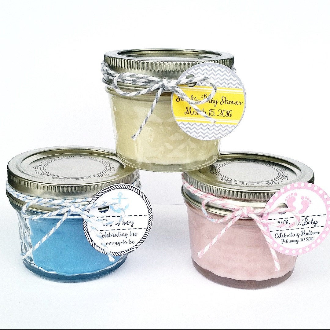 Mason Jar Gift Ideas For Baby Shower
 50 Baby Shower Favor Candles Mason Jar Favors Rustic