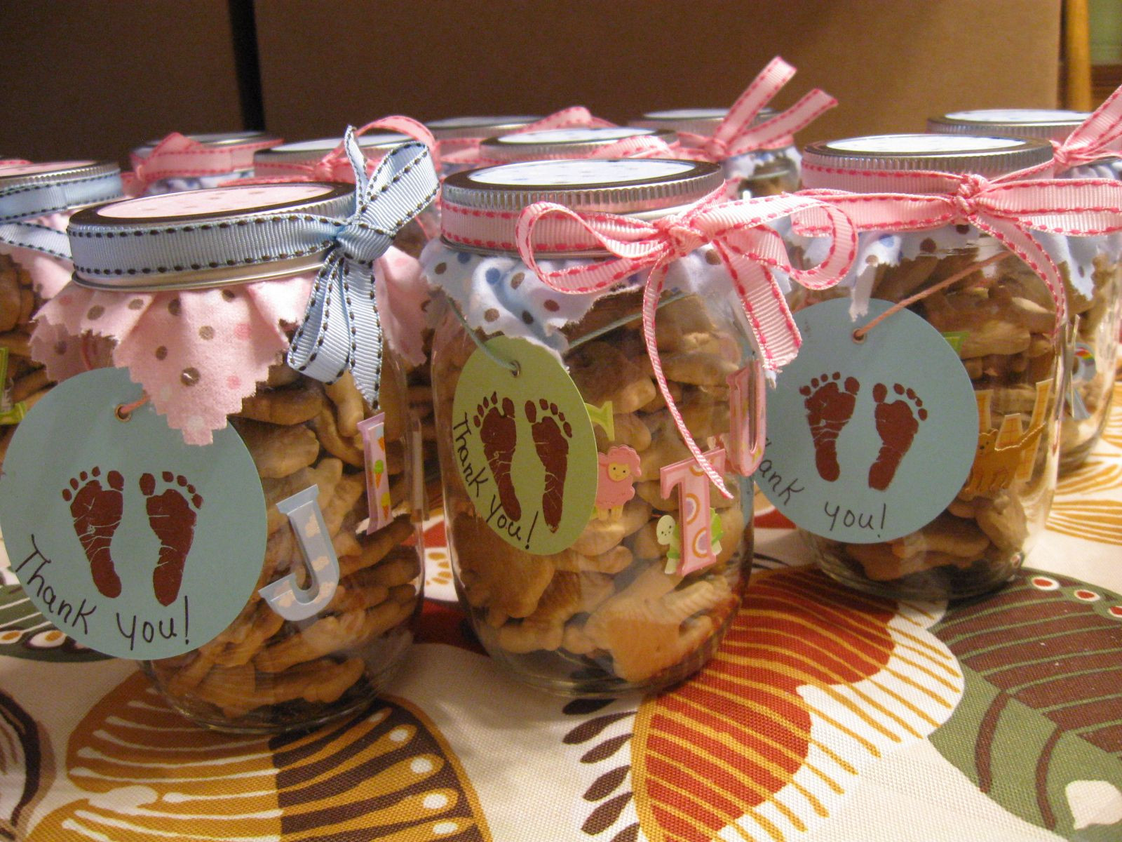 Mason Jar Gift Ideas For Baby Shower
 favors I made for Vanessa s baby shower Mason jars