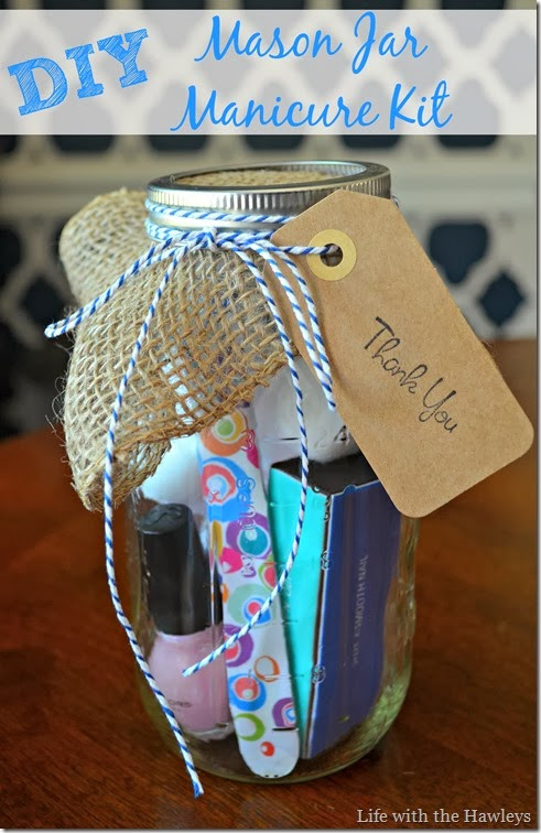 Mason Jar Gift Ideas For Baby Shower
 Hawley Baby Shower Hostess Gifts DIY Mason Jar Manicure Kit