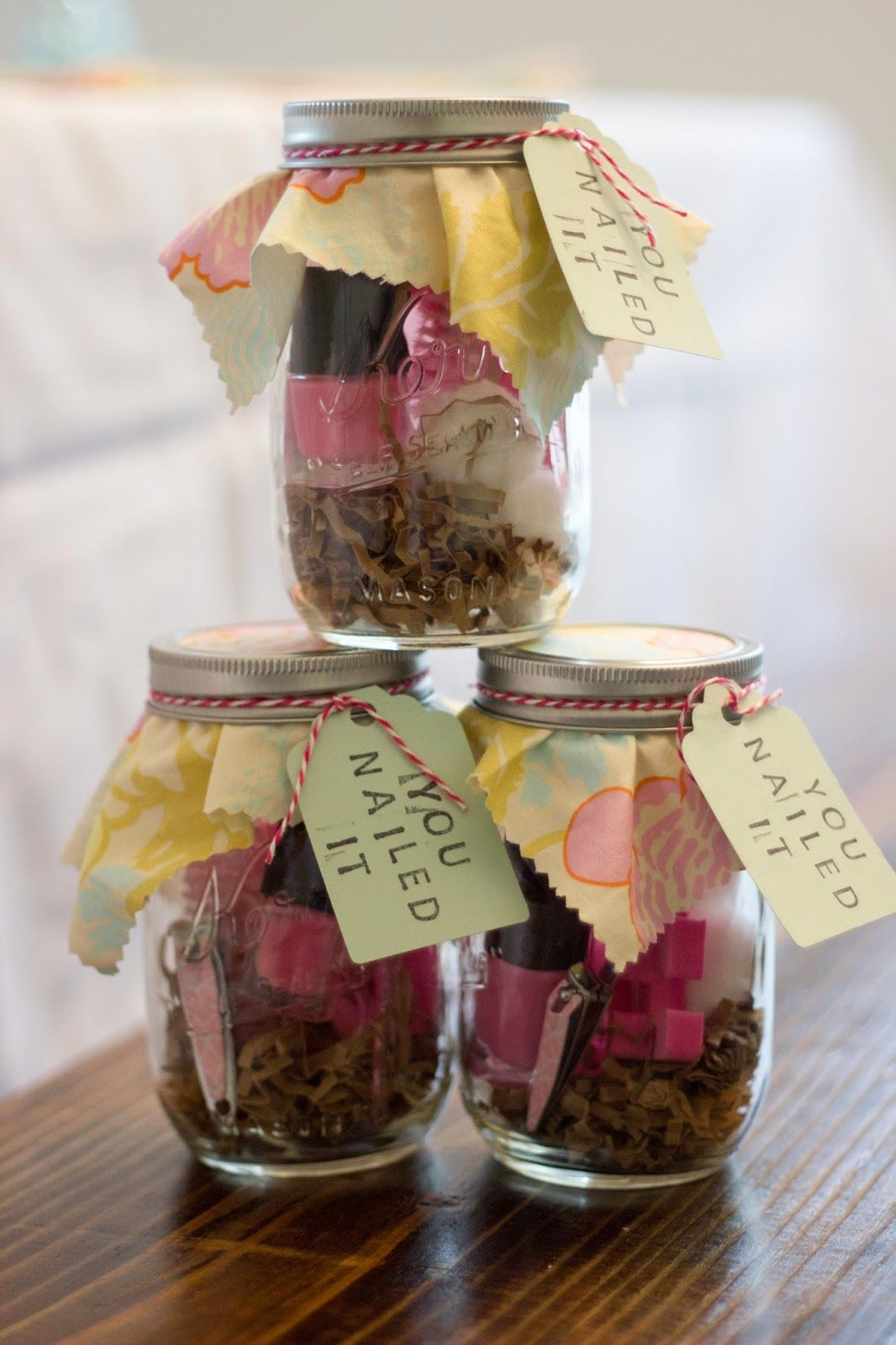Mason Jar Gift Ideas For Baby Shower
 Wright By Me You Nailed It Manicure set in a mason jar