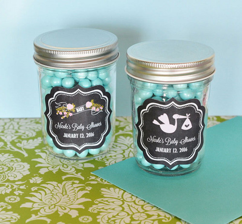Mason Jar Gift Ideas For Baby Shower
 Chalkboard Miniature Mason Jars Baby Shower