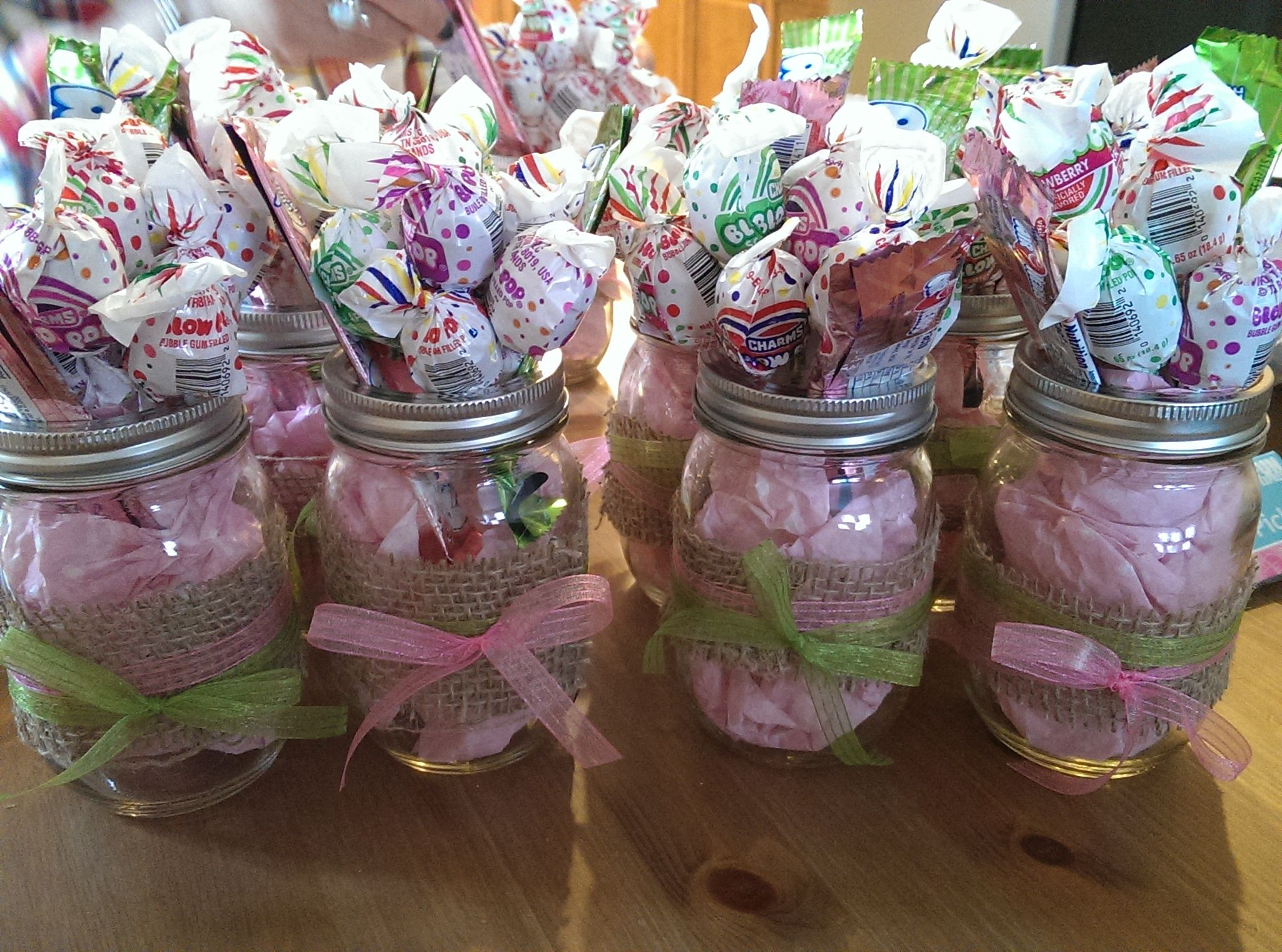 Mason Jar Gift Ideas For Baby Shower
 Mason Jars Baby Shower Center pieces Baby Girls