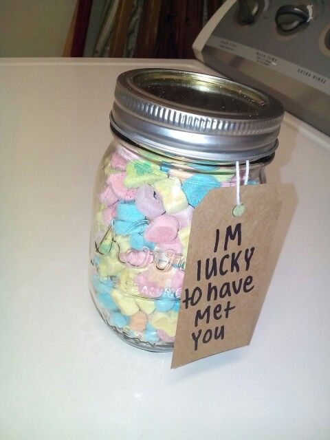 Mason Jar Gift Ideas For Boyfriend
 Cute t for my boyfriend on our 6 month anniversary I