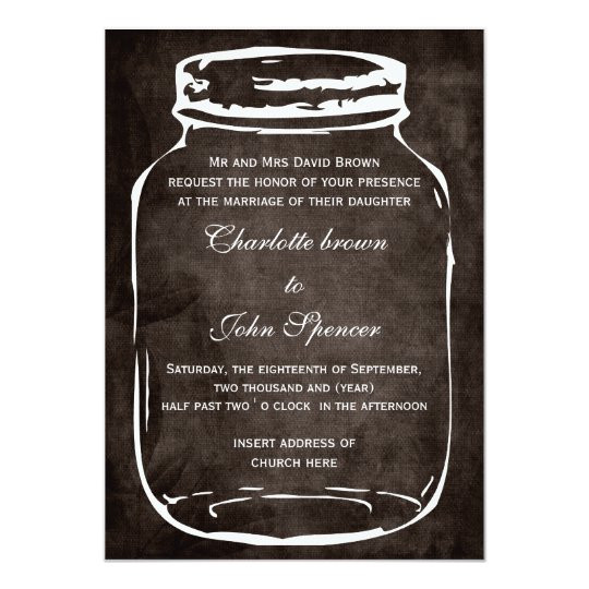 Mason Jar Wedding Invites
 rustic mason jar wedding invites