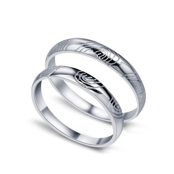 Matching Wedding Band Sets For His And Her
 Fingerprint of love His and Her Matching Wedding Ring Set