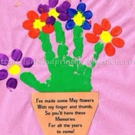 May Art Projects For Preschoolers
 Preschool Handprint May Day Flowers Make with the boys