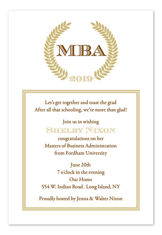 Mba Graduation Gift Ideas
 Sophisticated Graduate Graduation Announcements by