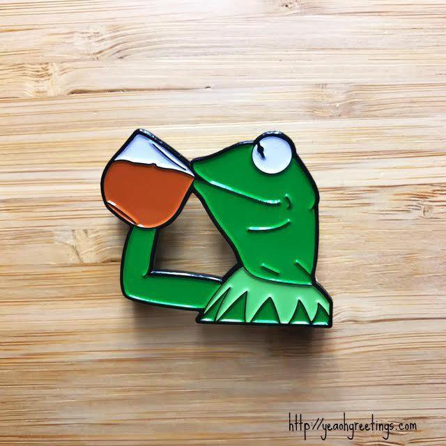 Meme Pins
 Kermit Enamel Pin Cute Jewelry Kermit 1 5” Lapel Pin