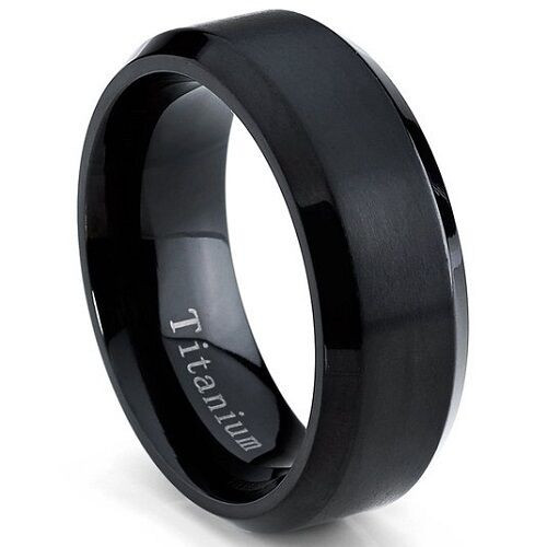 Mens Black Titanium Wedding Rings
 Black Titanium Ring Men s Brushed Wedding Band fort