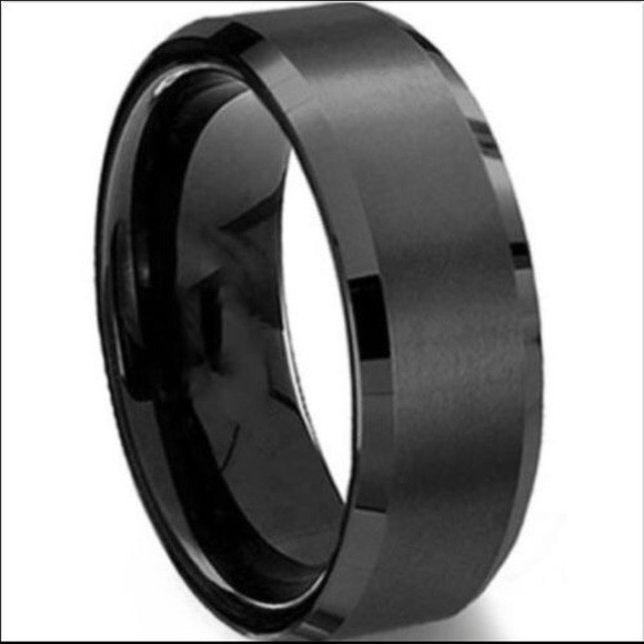Mens Black Titanium Wedding Rings
 Accessories