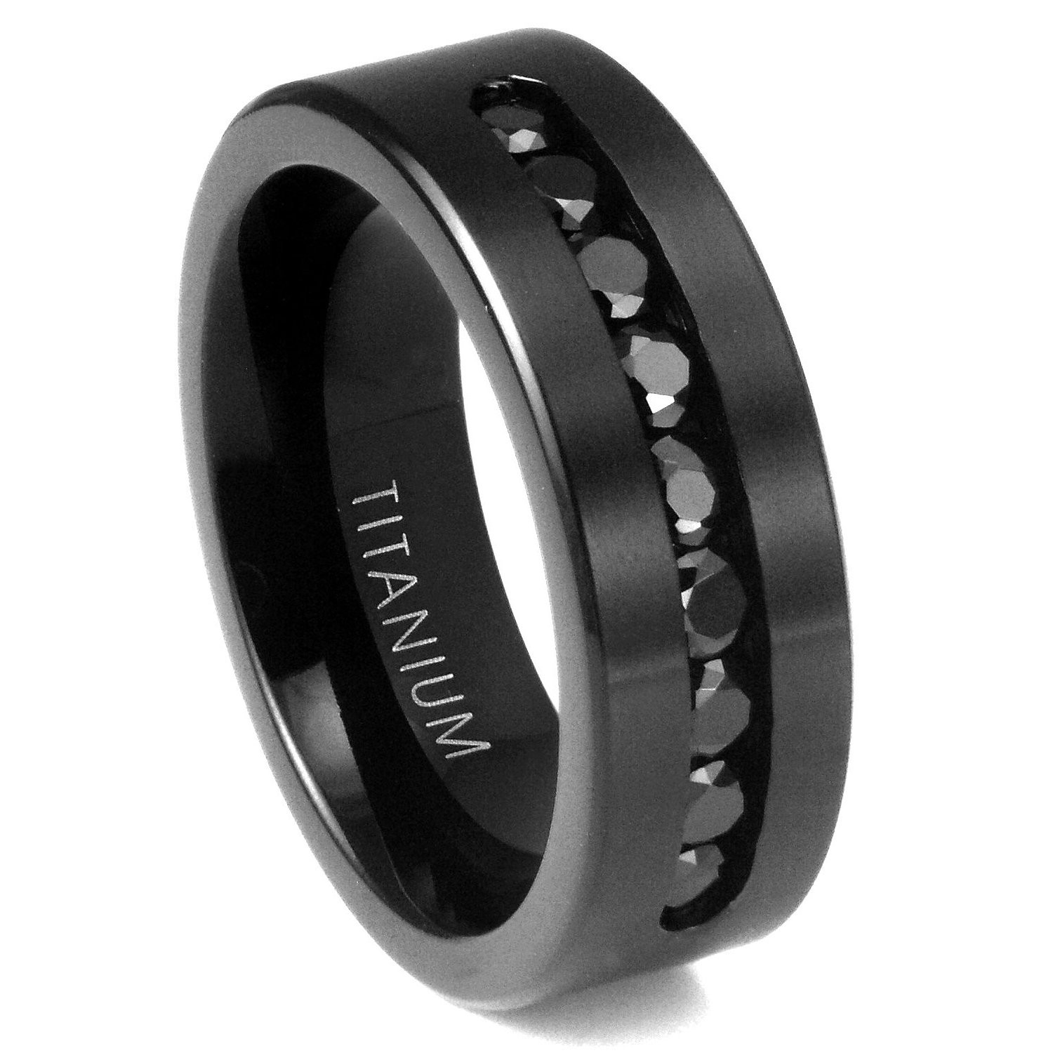 Mens Black Titanium Wedding Rings
 Collection Black Diamond Mens Wedding Bands Black Titanium