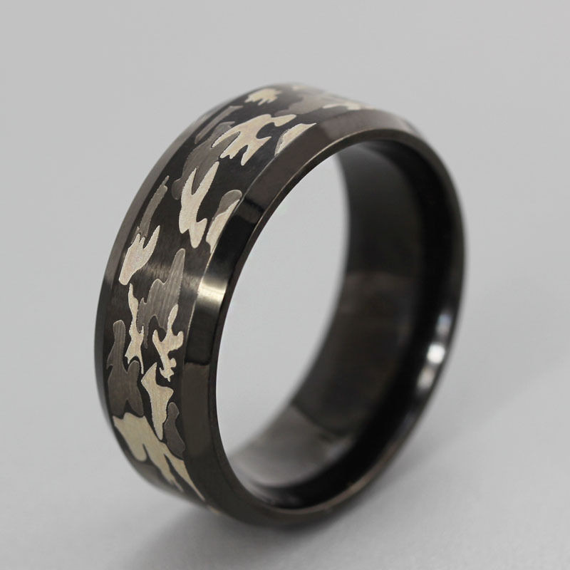 Mens Camo Wedding Rings
 Size7 14 Mens Titanium Steel Sol r Camo Ring Camouflage