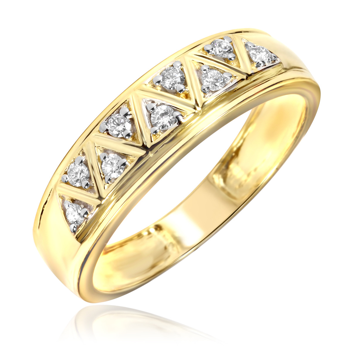Mens Diamond Wedding Bands Yellow Gold
 1 5 Carat T W Diamond Men s Wedding Ring 14K Yellow Gold