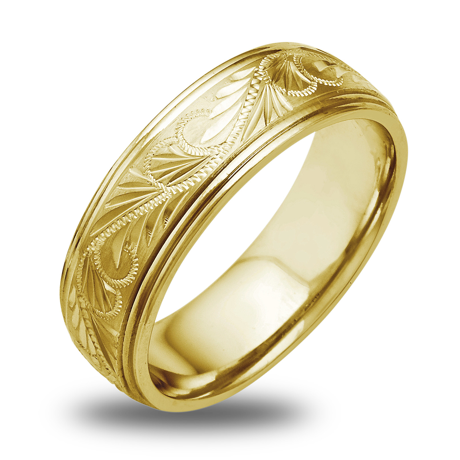 Mens Diamond Wedding Bands Yellow Gold
 14K 18K White Yellow Gold Diamond Cut Etruscan Mens