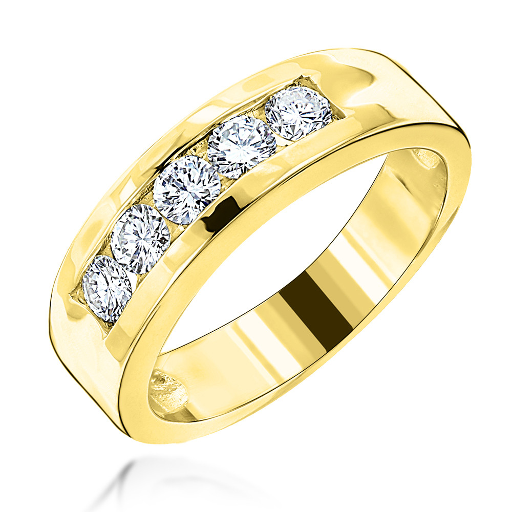 Mens Diamond Wedding Bands Yellow Gold
 18K Gold Men s Diamond Wedding Ring 0 75ct